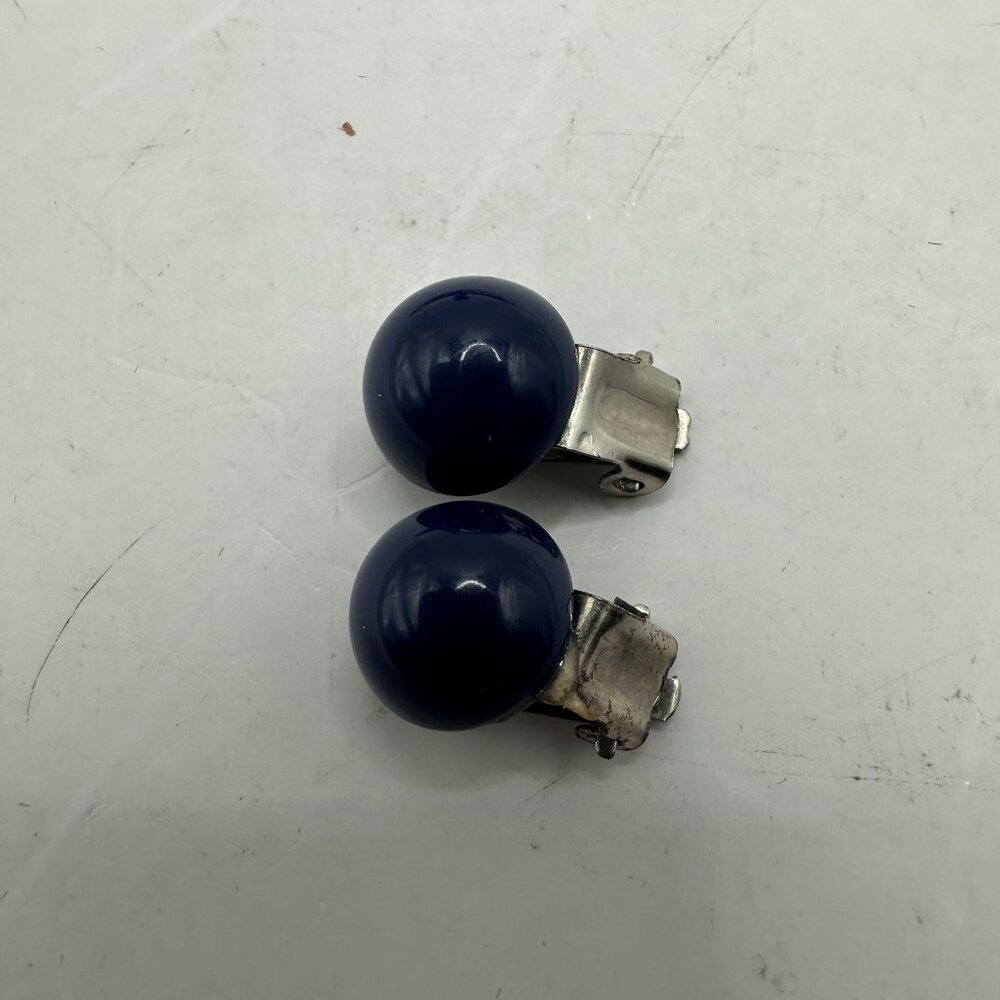 Vintage Blue Clip-On Earrings